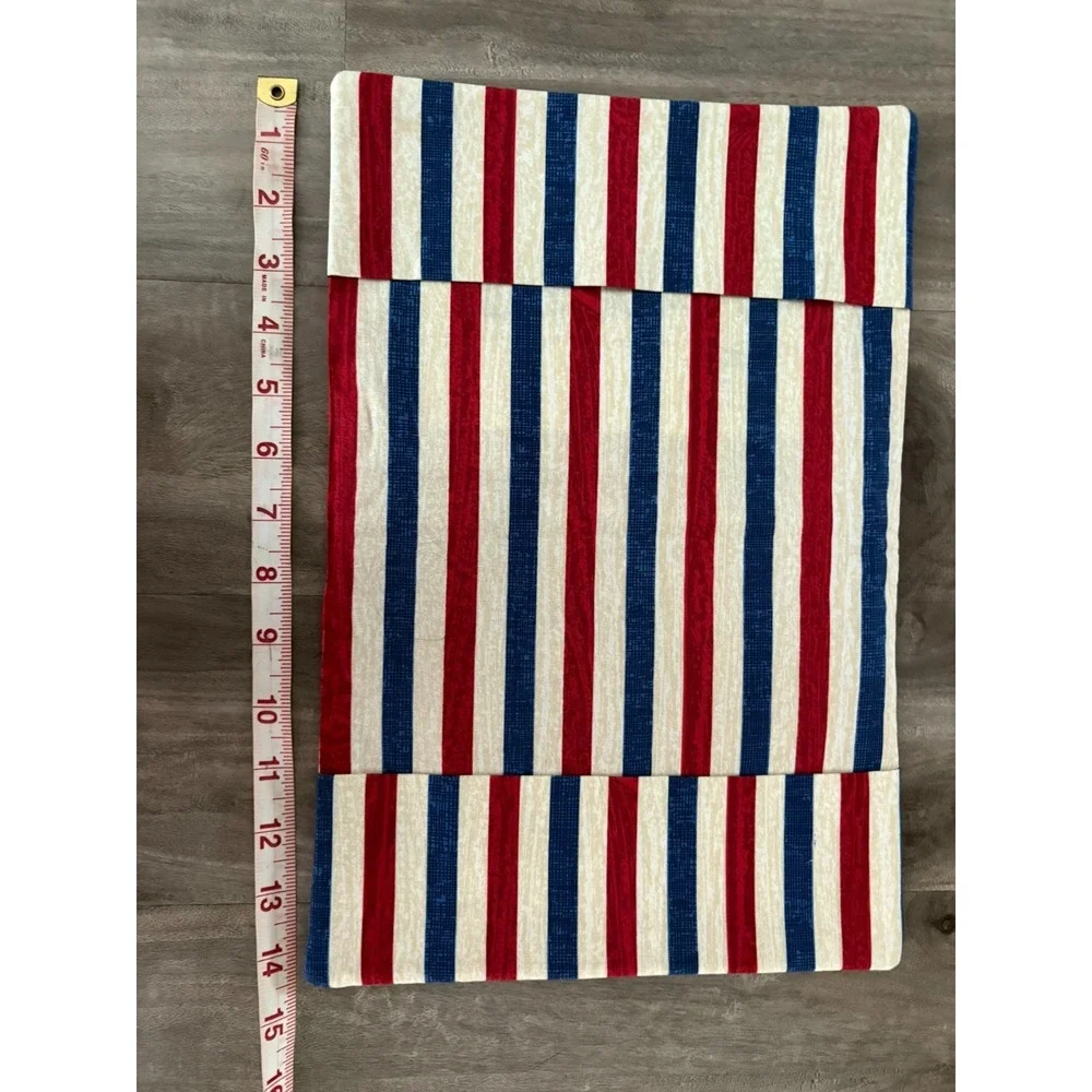 Handmade Vintage Quilted Bible Cover Cross Jesus Strong Red white blue